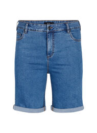 T&aelig;tsiddende denimshorts med h&oslash;j talje, Blue Denim