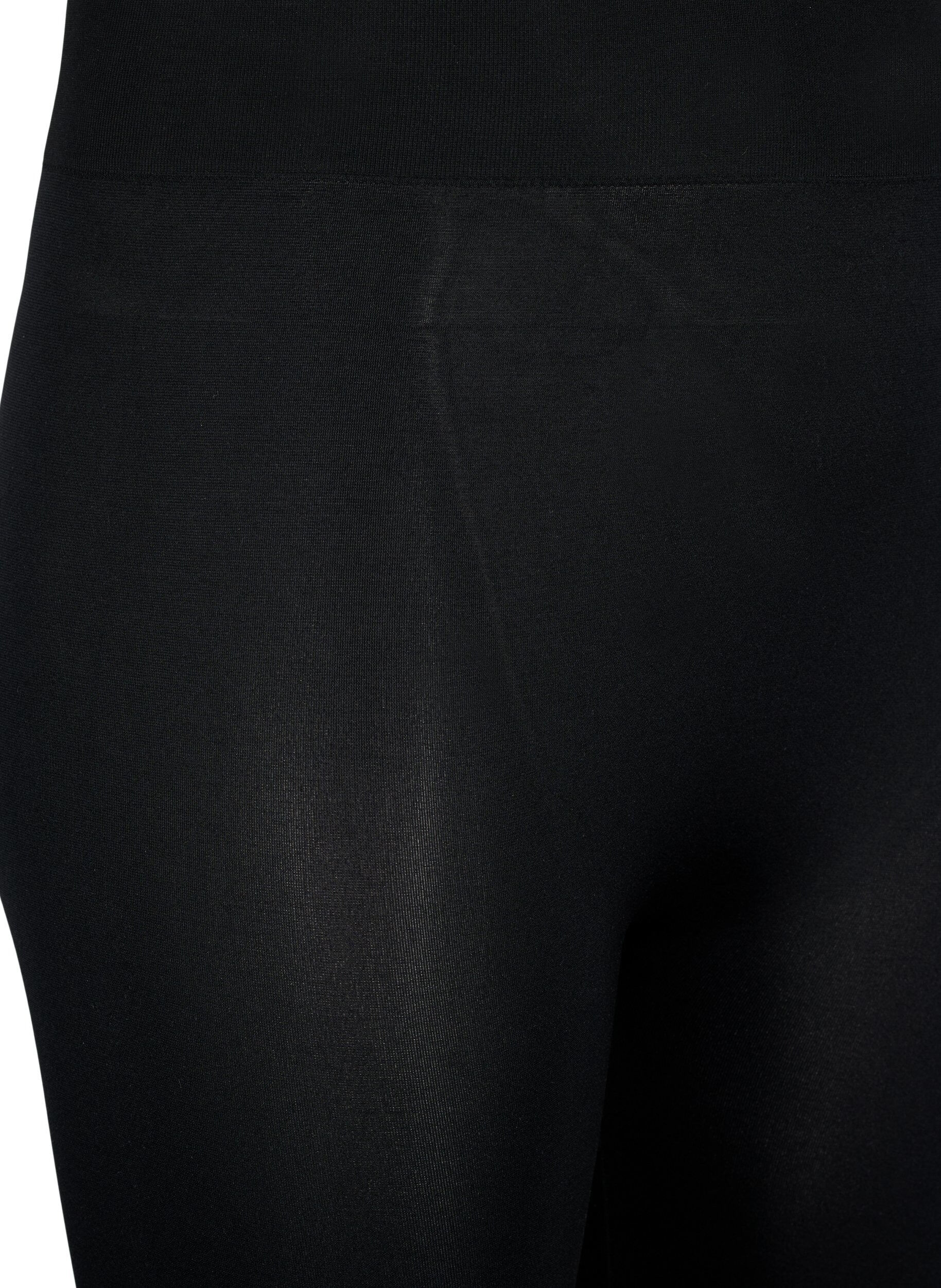 Zizzi Seamless 3/4 leggings, Sort, Packshot image number 2