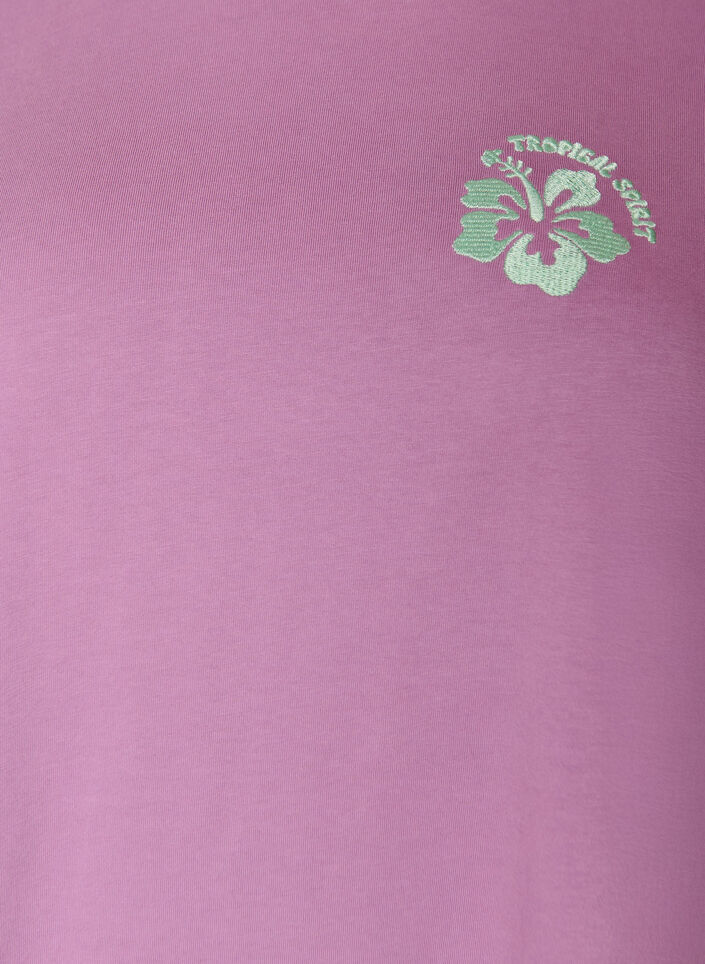 T-shirt i &oslash;kologisk bomuld med rygprint, Lyser&oslash;d, Packshot image number 2