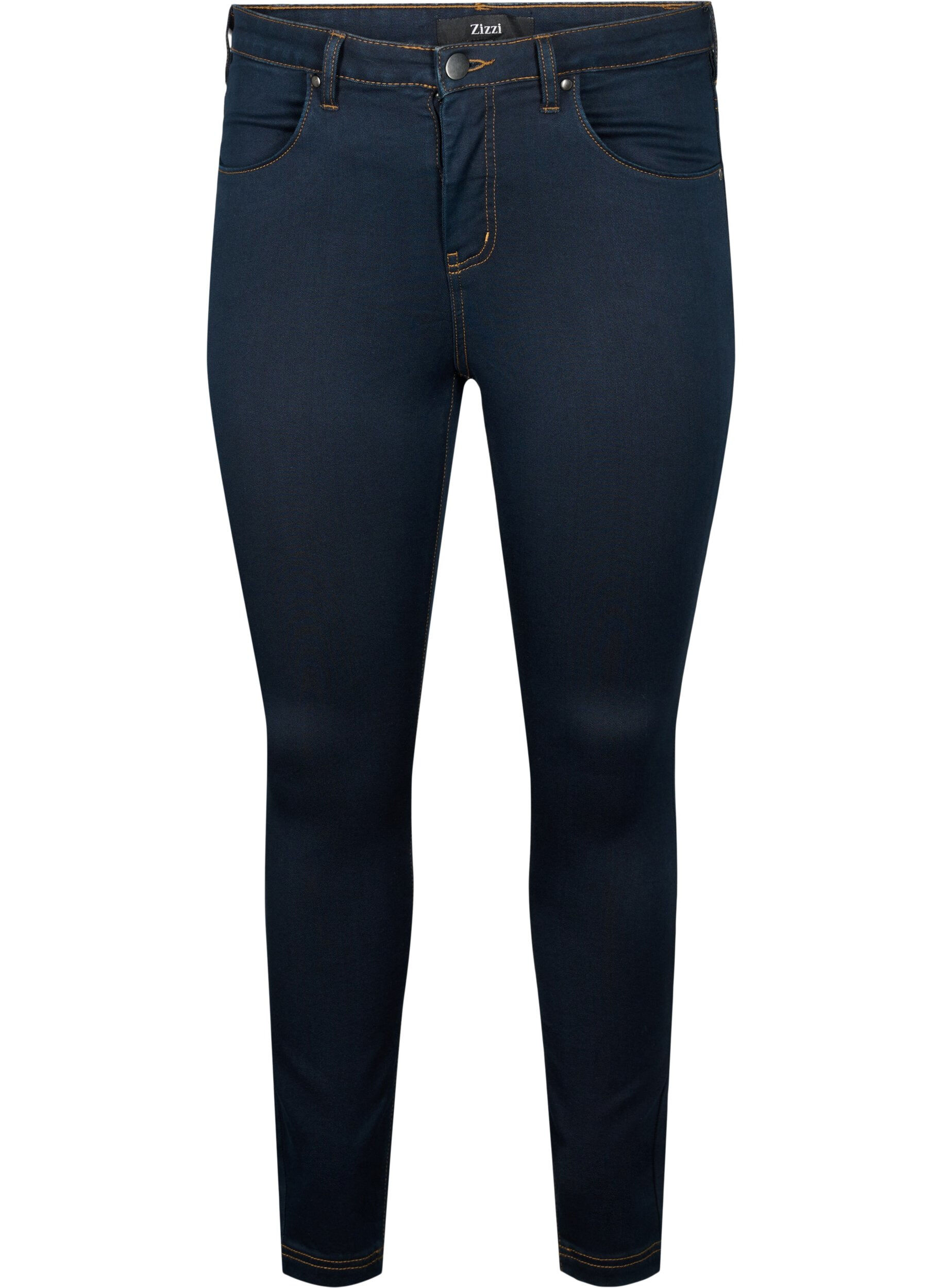 ZizziSuper slim Amy jeans med h&oslash;j talje, Tobacco Un, Packshot image number 0