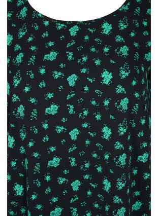 Printet kjole med korte ærmer, Green Flower AOP, Packshot image number 2