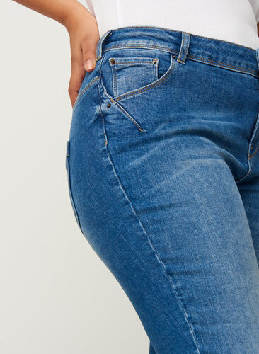Cropped Amy jeans, Dark blue denim, Model image number 1