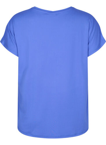 Ensfarvet trænings t-shirt, Dazzling Blue, Packshot image number 1