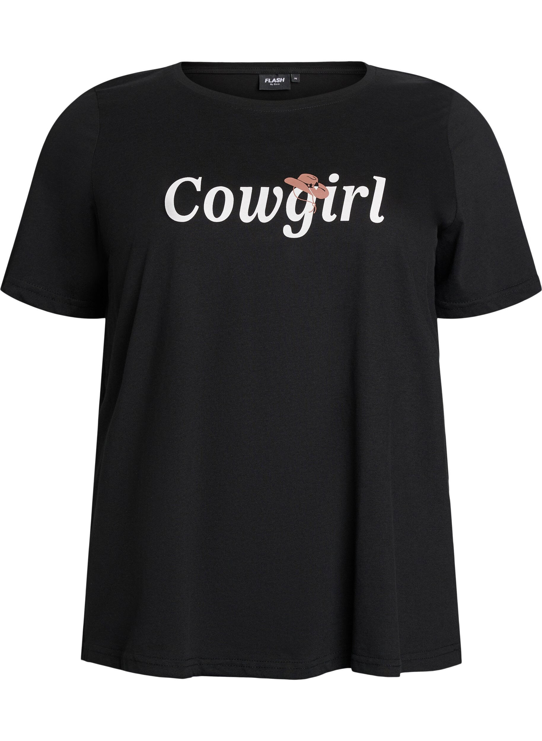 Zizzi T-shirt med motiv, Sort, Packshot image number 0