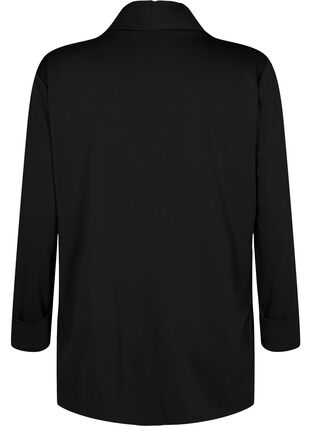 Åbenstående blazer med 3/4 ærmer, Black, Packshot image number 1