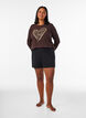 Natbluse i bomuld med hjerteprint, Brun, Model image number 1