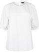 Bluse i viskose med 1/2 ærmer, Bright White, Packshot image number 0