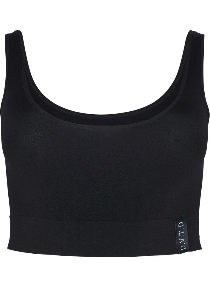 Seamless bh top med rund udskæring, Black, Packshot image number 0