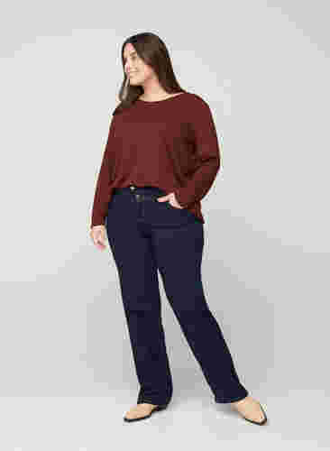 Regular fit Gemma jeans med høj talje, Blue denim, Model image number 5