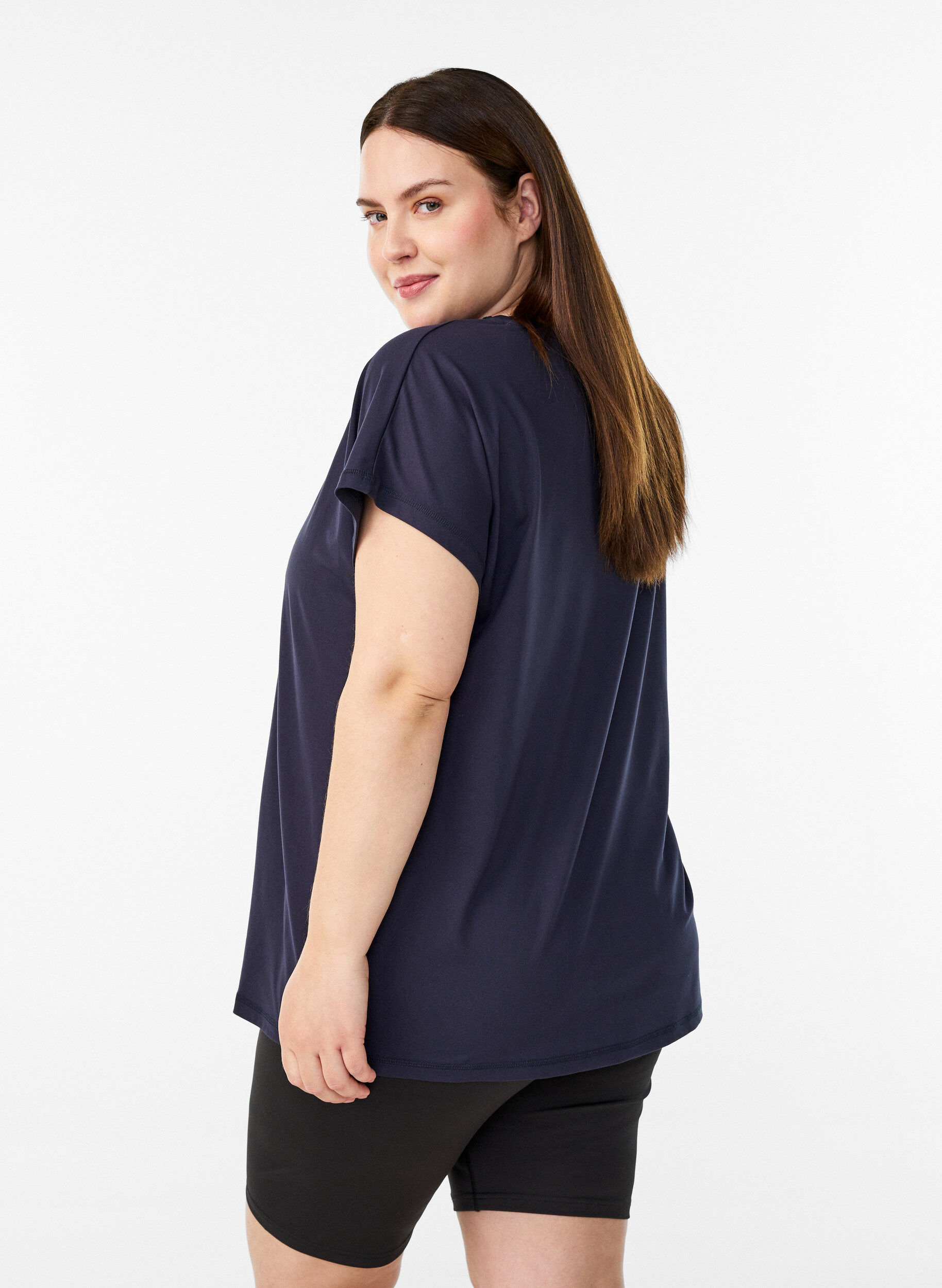 ZizziEnsfarvet tr&aelig;nings t-shirt, Bl&aring;, Model image number 2