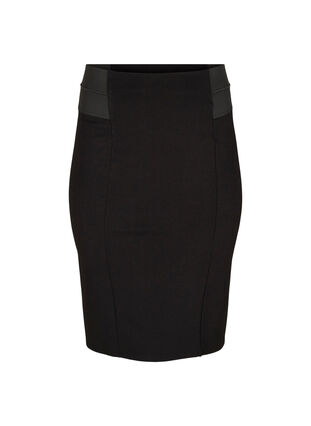 Tætsiddende nederdel med elastik i taljen , Black, Packshot image number 0