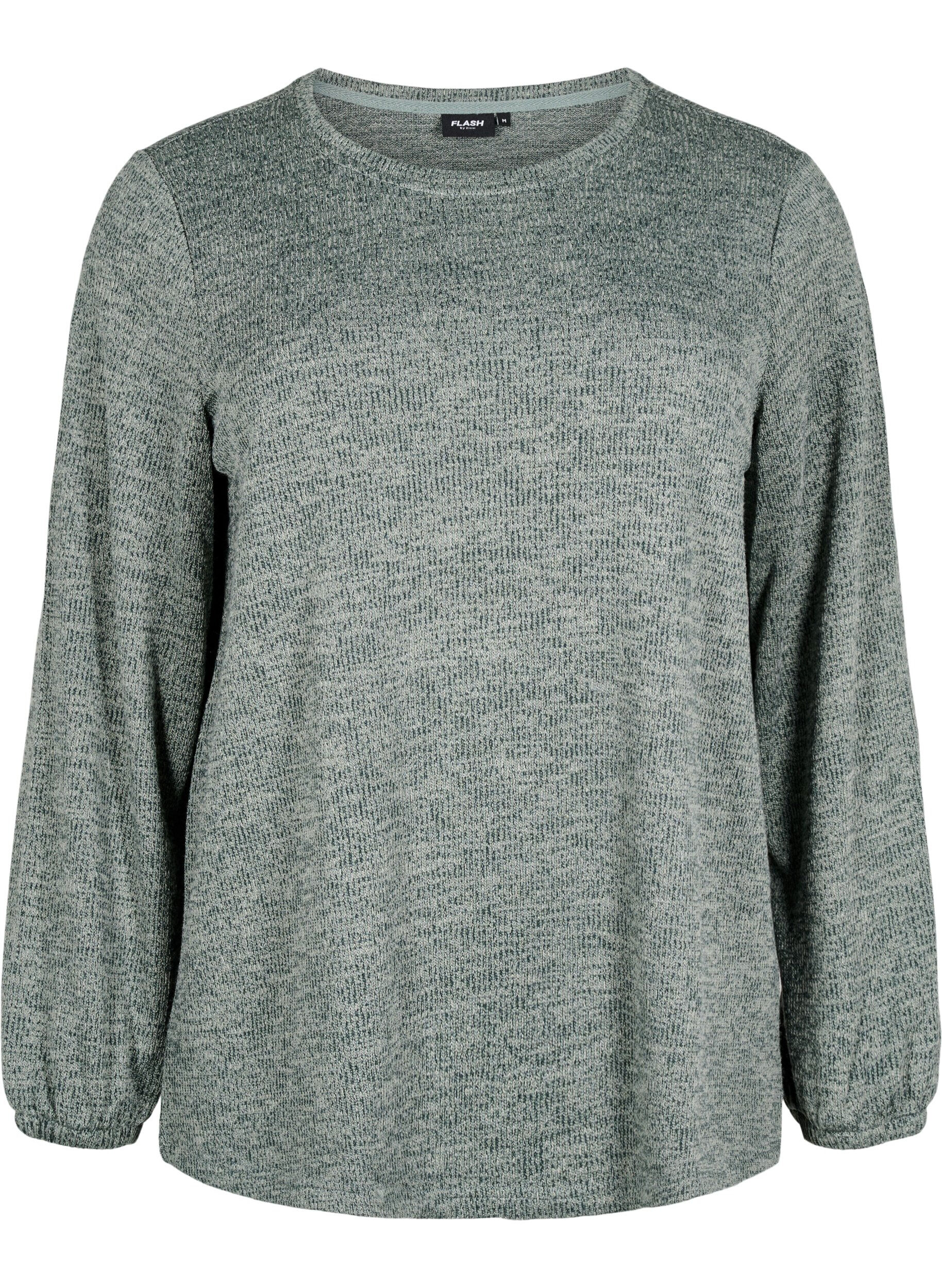 Zizzi FLASH - Jerseybluse med lange &aelig;rmer, Gr&oslash;n, Packshot image number 0