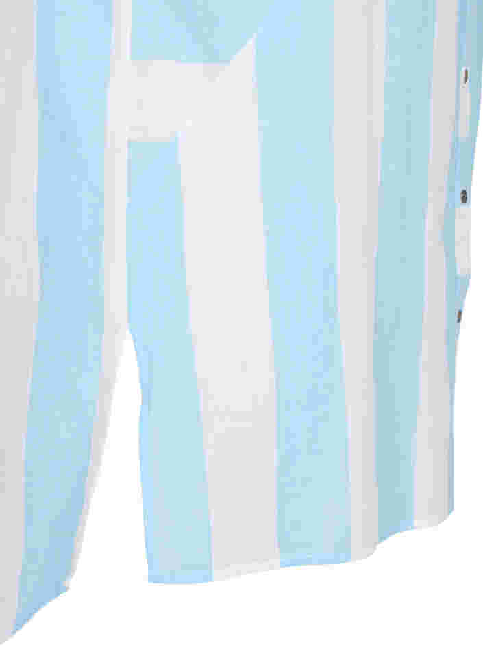 Stribet bomuldsskjorte med 3/4 ærmer, Blue Bell Stripe, Packshot image number 3