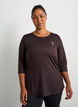 Tr&aelig;ningsbluse med 3/4-&aelig;rmer, Brun, Model image number 0