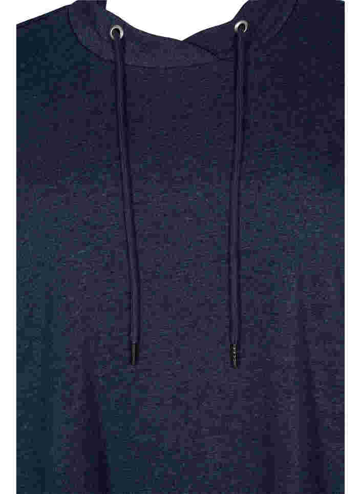 Langærmet tunika med snøre, Navy Mel, Packshot image number 2