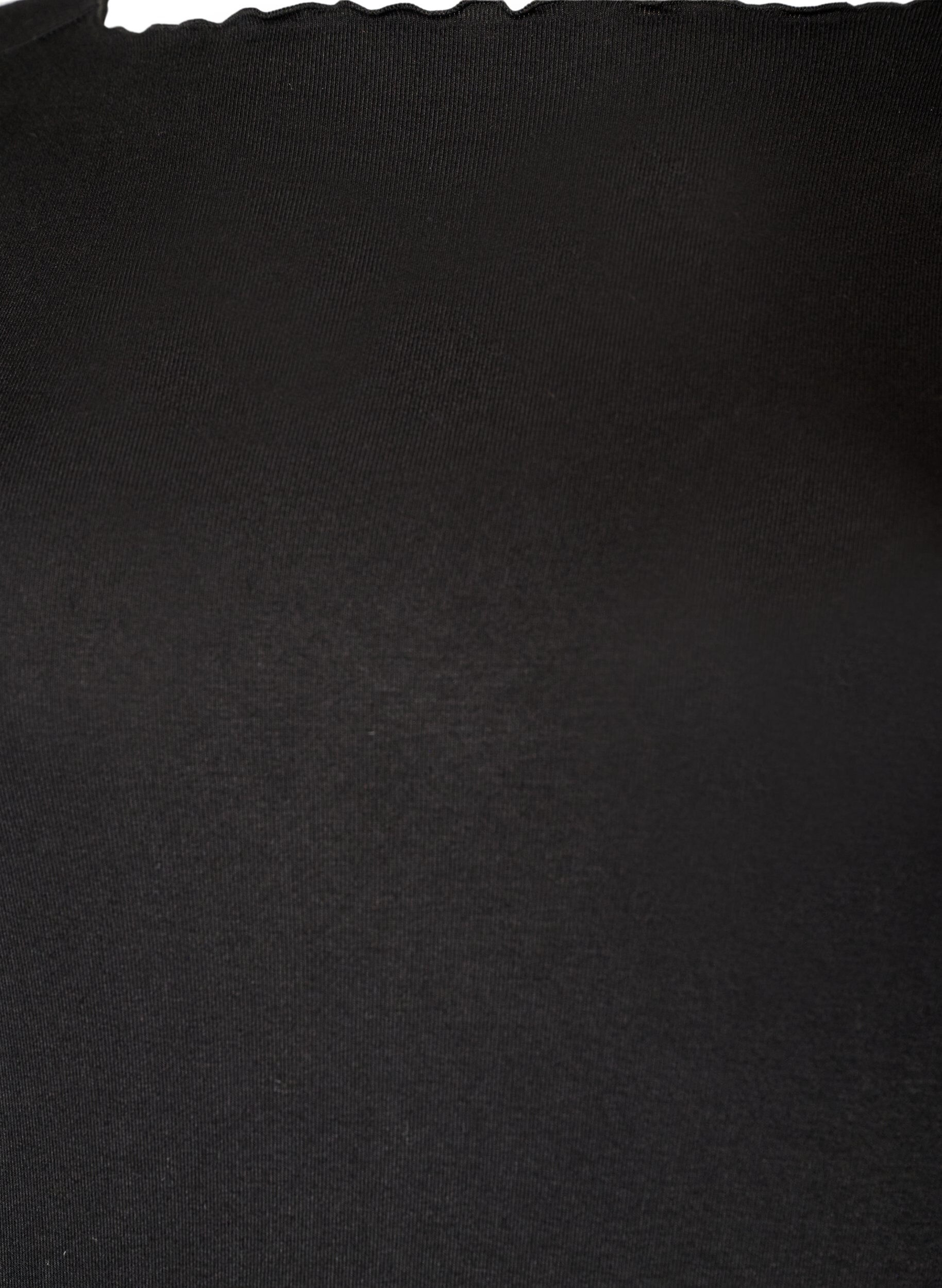 ZizziNatbluse i viskose med lange &aelig;rmer, Sort, Packshot image number 2