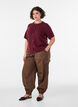 Cargobukser i bomuld med ballonform, Brun, Model image number 0
