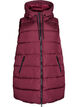 Lang vest med h&aelig;tte og lommer, R&oslash;d, Packshot image number 0