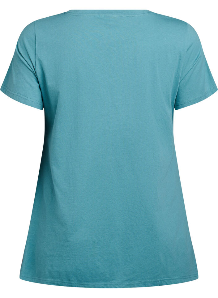 T-shirt med rund hals og A-facon, Gr&oslash;n, Packshot image number 1