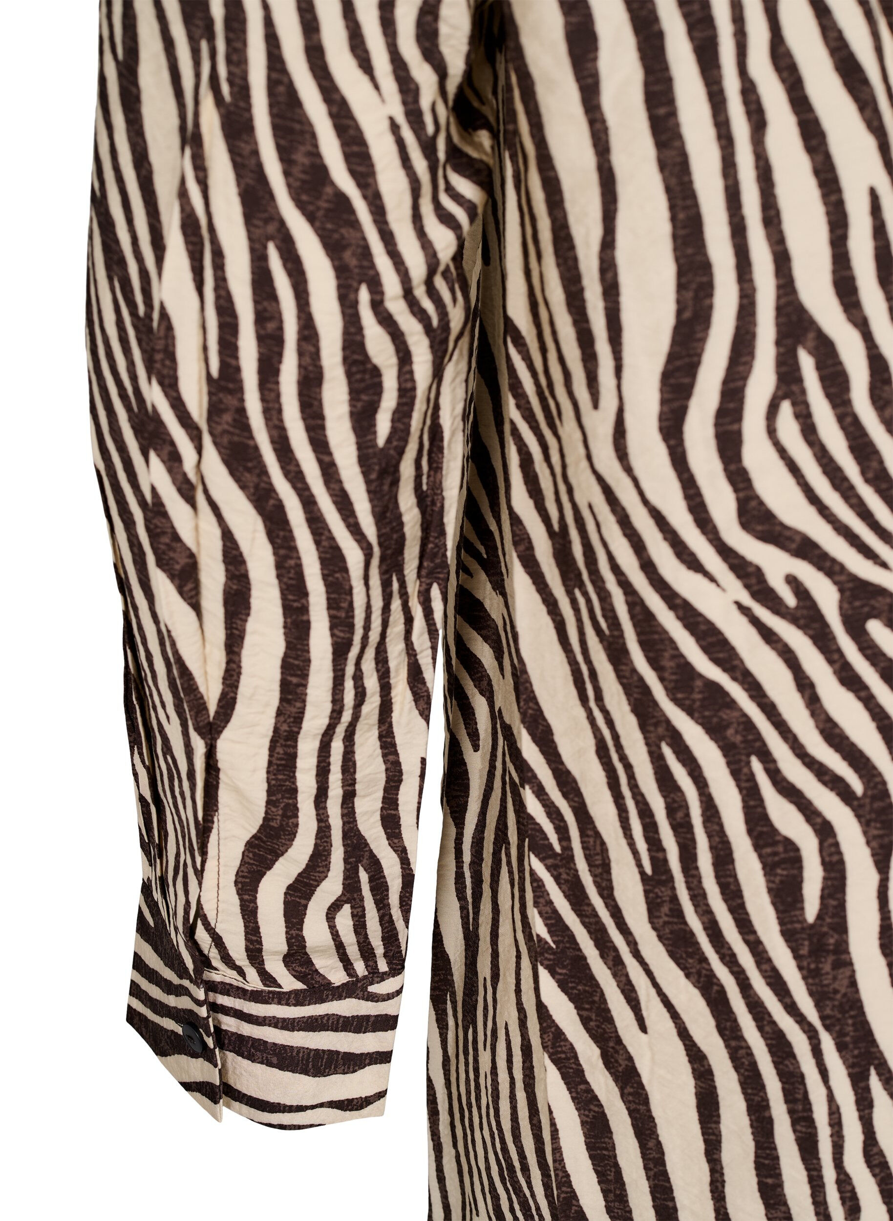 Zizzi Lang skjorte med leopardprint, Brun, Packshot image number 3