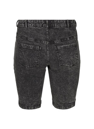 Denim shorts med høj talje, Grey Denim, Packshot image number 1