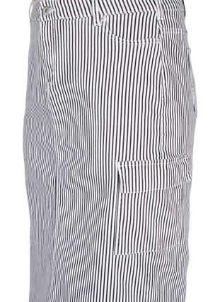 Stribet pencilnederdel med lommer, Black & White Stripe, Packshot image number 2