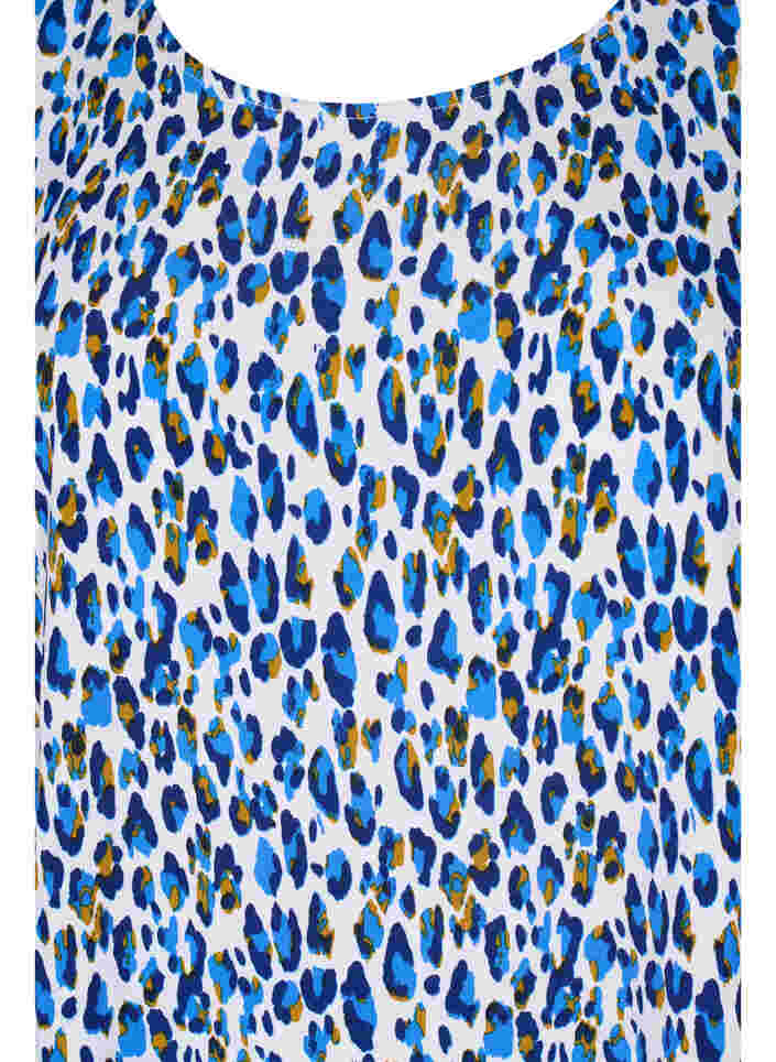 Bluse med print og 3/4 ærmer, Blue Leo AOP, Packshot image number 2