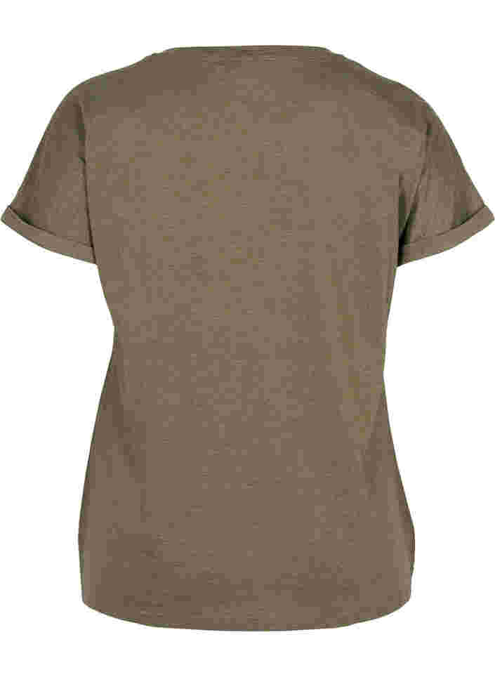 Kortærmet t-shirt med broderi anglaise, Ivy Green Mel., Packshot image number 1