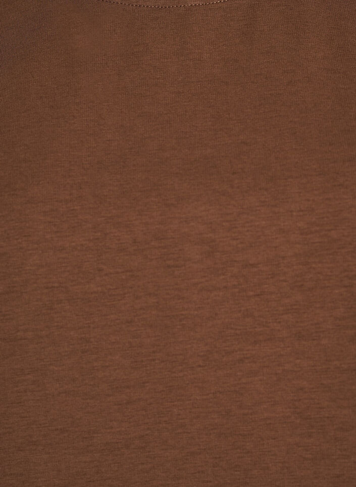 Peplumbluse med albuelange &aelig;rmer, Brun, Packshot image number 2
