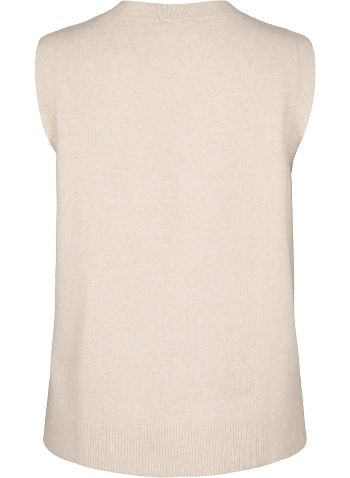 Strikvest med ribkant, Pumice Stone Mel., Packshot image number 1