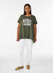 T-shirt med rund hals og A-facon, Gr&oslash;n, Model image number 1