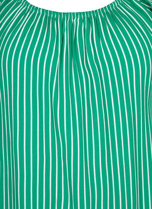 Stribet viskose bluse med korte ærmer, J.Green/White Stripe, Packshot image number 2
