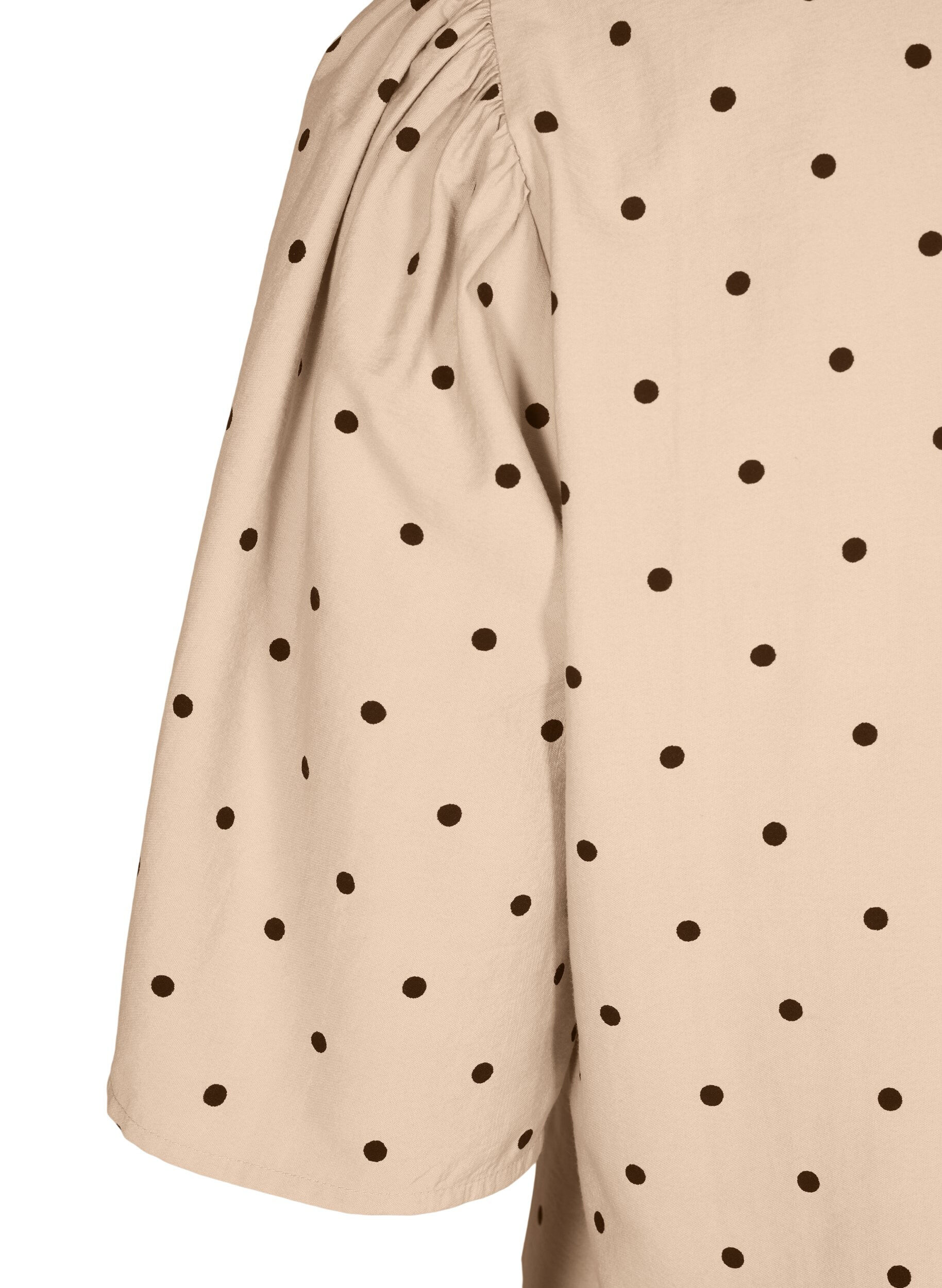 Zizzi Bluse med l&oslash;se &aelig;rmer og v-hals, Beige, Packshot image number 3