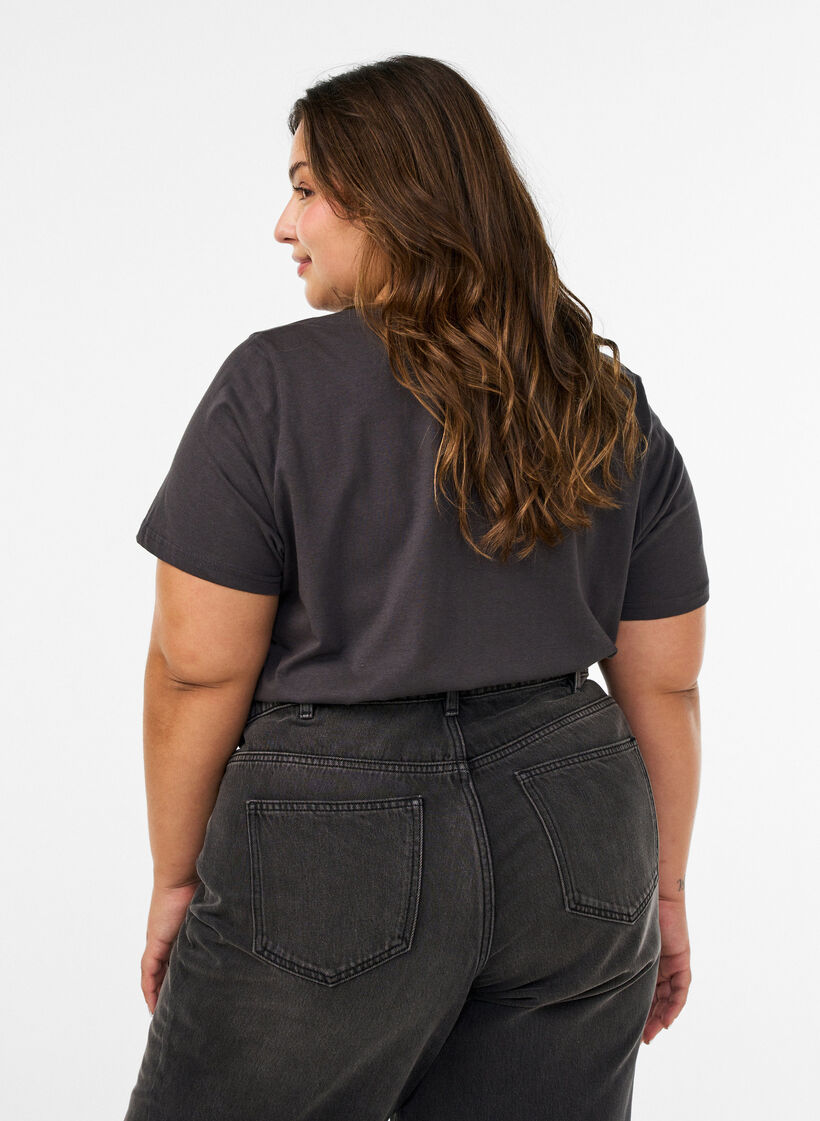 T-shirt i bomuld med frontmotiv, Gr&aring;, Model image number 2
