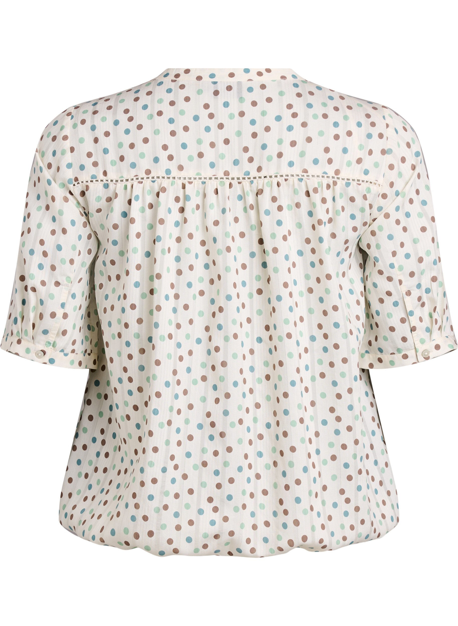 ZizziBluse med print og 1/2 &aelig;rmer, Hvid, Packshot image number 1