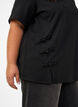 T-shirt med slids og dekorative knudelukninger, Sort, Model image number 3