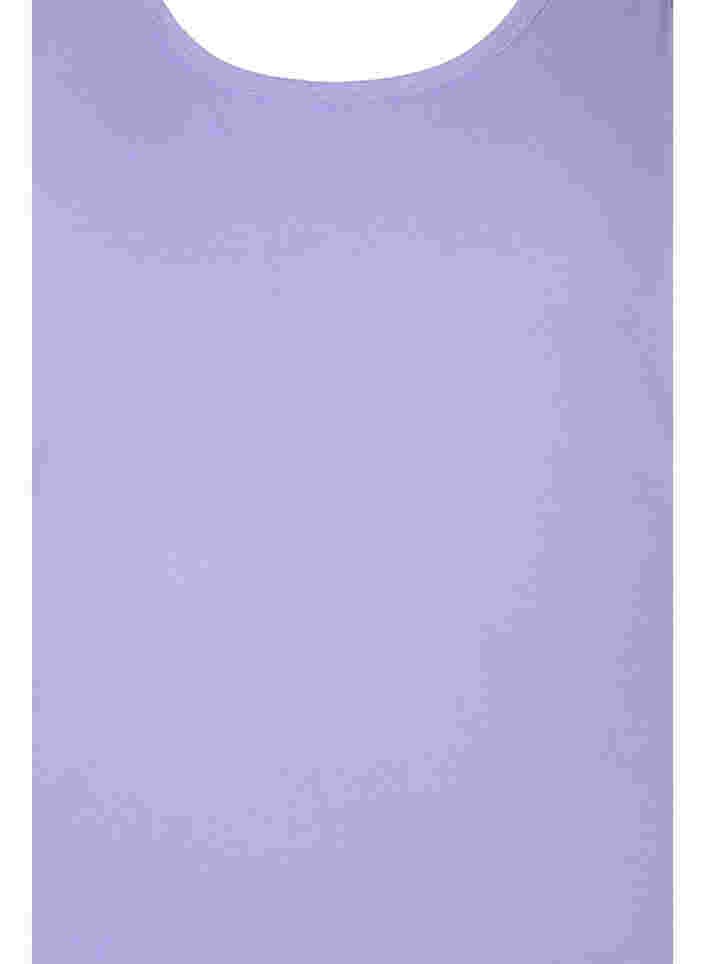 Ensfarvet basis top i bomuld, Paisley Purple, Packshot image number 2