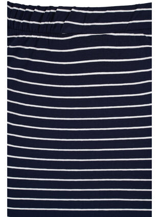 Lang stribet bomulds nederdel med slids, Blue Stripe, Packshot image number 2