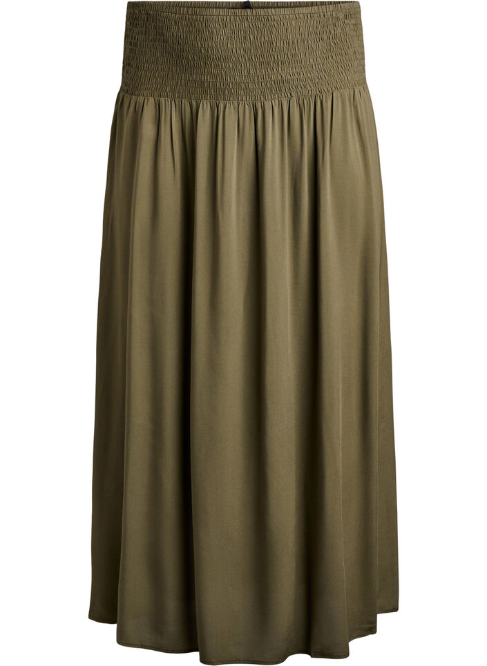 Maxinederdel i viskose med smock, Gr&oslash;n, Packshot image number 0