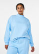 Sweatshirt med h&oslash;j krave og lange &aelig;rmer, Bl&aring;, Model image number 0