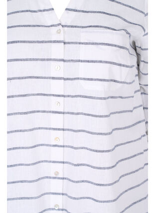 Skjortebluse med knaplukning, Navy Blazer stripe, Packshot image number 2