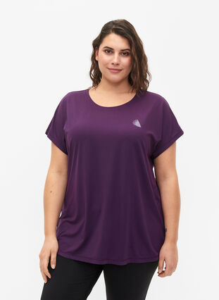 Kortærmet trænings t-shirt , Purple Pennant, Model image number 0