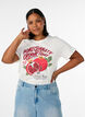 Bomulds T-shirt med print, Hvid, Model image number 0