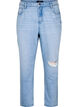 Mille mom fit jeans med sliddetaljer, Bl&aring;, Packshot image number 0