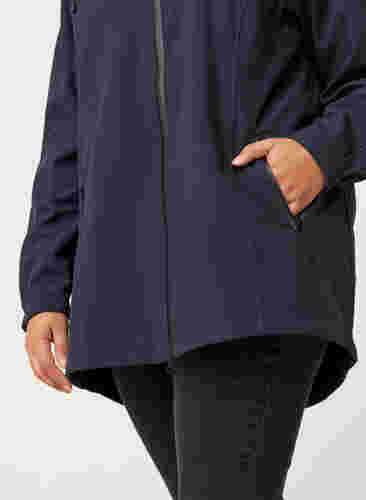 Kort softshell jakke med hætte, Night Sky, Model image number 4