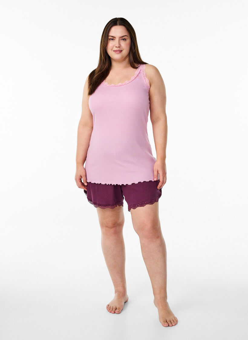 Top med blondekant, Lyser&oslash;d, Model image number 1