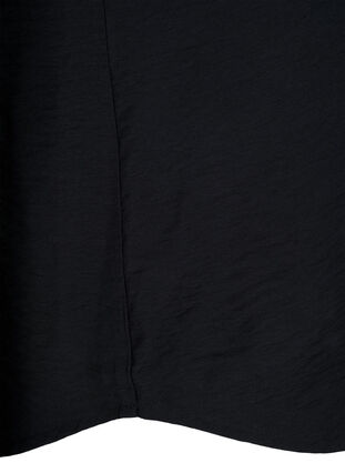 Kortærmet bluse i viskose, Black, Packshot image number 3