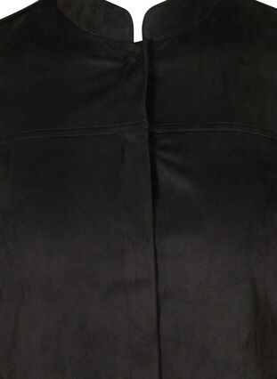 Lang skjorte i imiteret ruskind, Black, Packshot image number 2