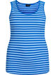 Stribet tanktop med ribstruktur, Bl&aring;, Packshot image number 0