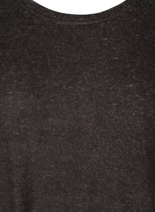 Meleret bluse med justerbar bund, Dark Grey Melange, Packshot image number 2
